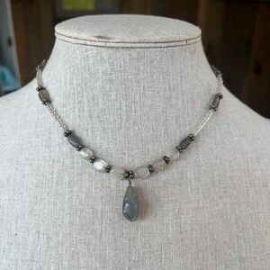 Artisan Labradorite and Moonstone Necklace.